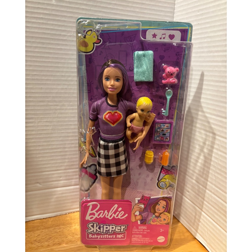 Barbie Skipper Babysitters Inc Doll with Baby and Accessories GRP11 Mattel NEW